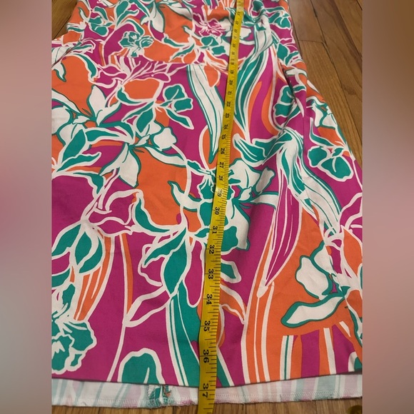 Anne Klein Colorful Floral Mini Dress - Pink, Orange, Green - Picture 9 of 9